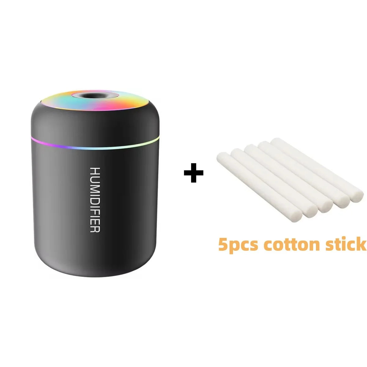 180ML Mini Air Humidifier - USB Electric Aroma Diffuser & Essential Oil Purifier with LED Lights for Car, Home & Bedroom