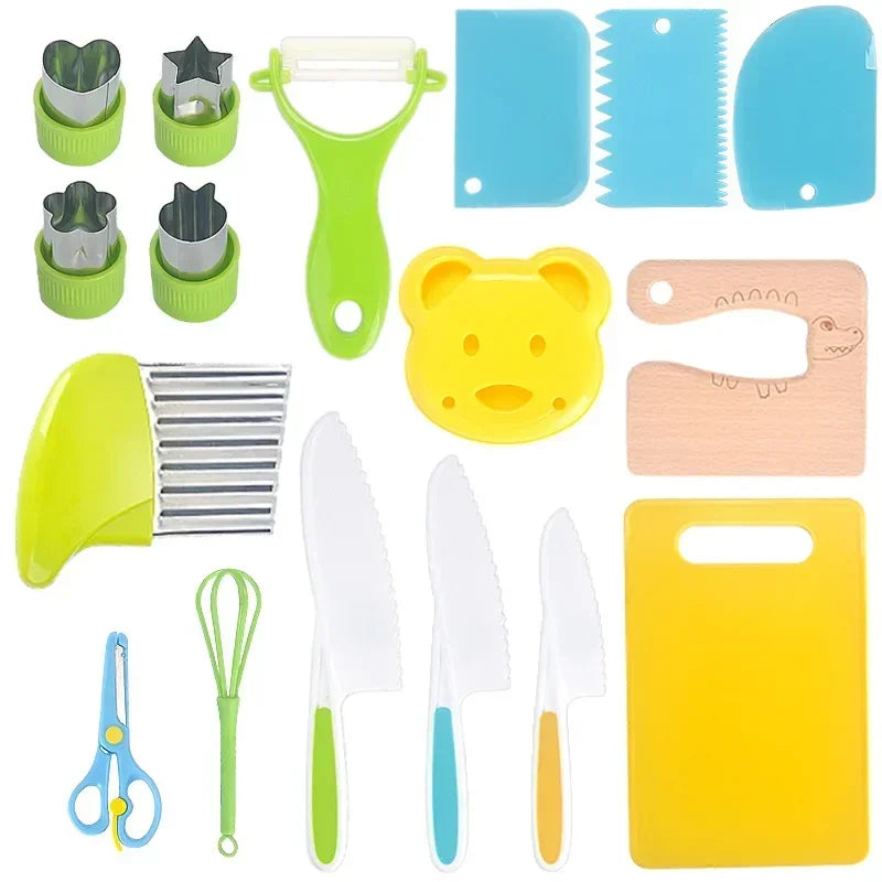 Kids Cooking Set – 13/17PCS Real Montessori Kitchen Tools for Toddlers