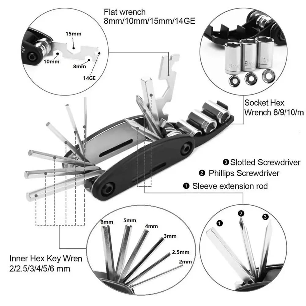 16-in-1 Bicycle Repair Tools Kit