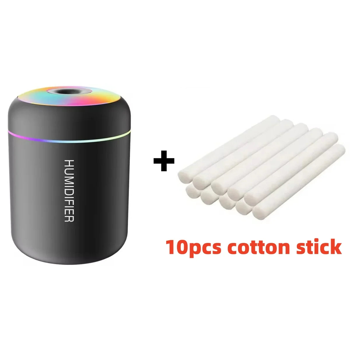 180ML Mini Air Humidifier - USB Electric Aroma Diffuser & Essential Oil Purifier with LED Lights for Car, Home & Bedroom