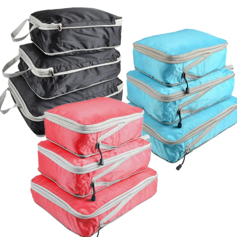Waterproof Travel/Organising Packing Cubes – Set of 3