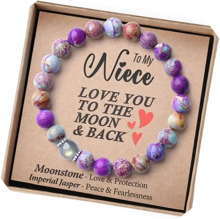 Volcanic Rock and Moonstone Beaded Bracelet – Unique Strength Bracelet for Men