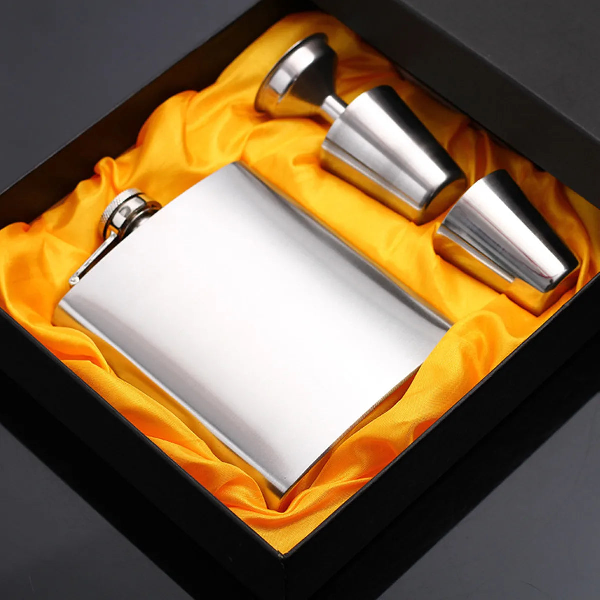 8oz Leather-Wrapped Stainless Steel Hip Flask – Whiskey & Wine Bottle Gift Set ASSORTED