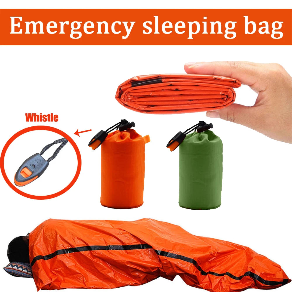 Portable Waterproof Emergency Survival Sleeping Bag – Thermal Sack & Mylar Blanket