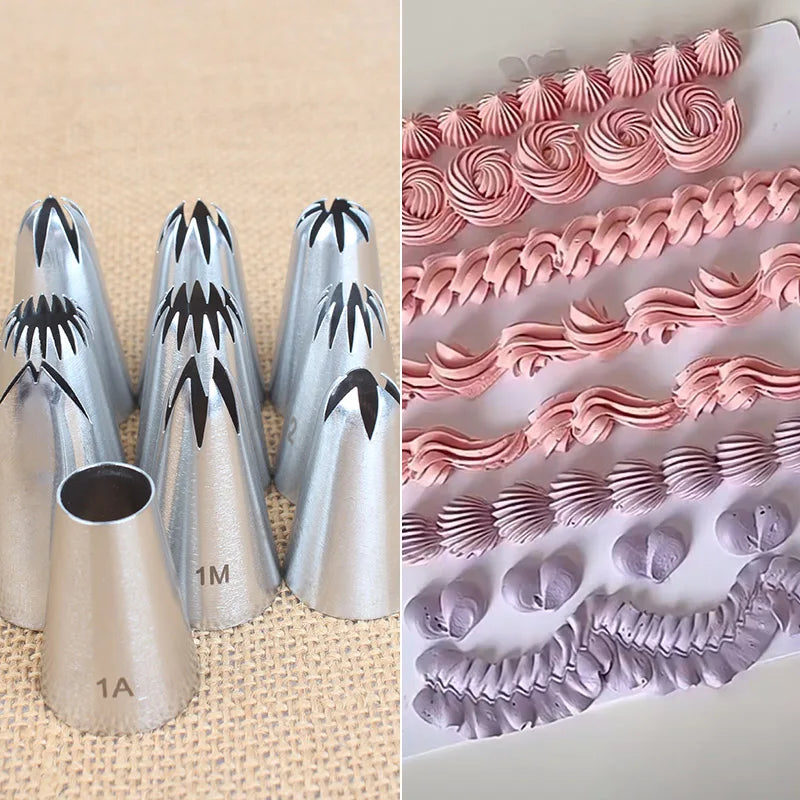 10pcs Stainless Steel Piping Nozzles Set
