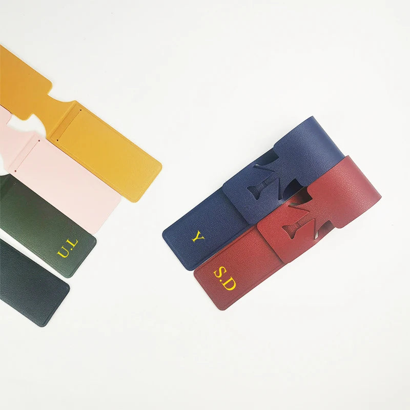 Name Airplane Luggage Tag - Engraved Initials PU Leather Travel Tag for Business Trips