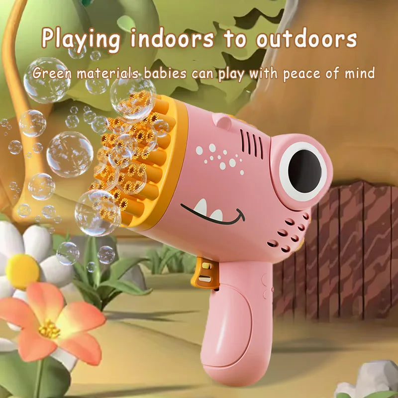 Dinosaur Bubble Machine – 40-Hole Electric Handheld Bubble Gun
