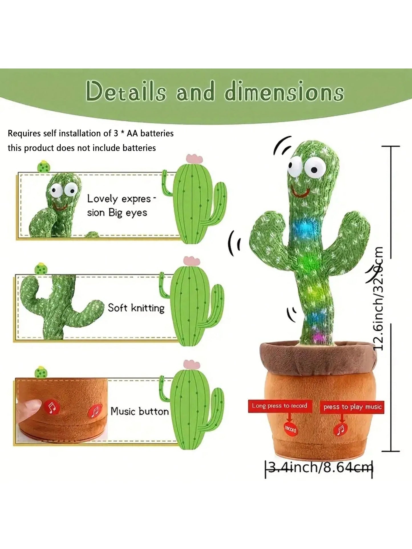 Viral Dancing & Talking Cactus Toy