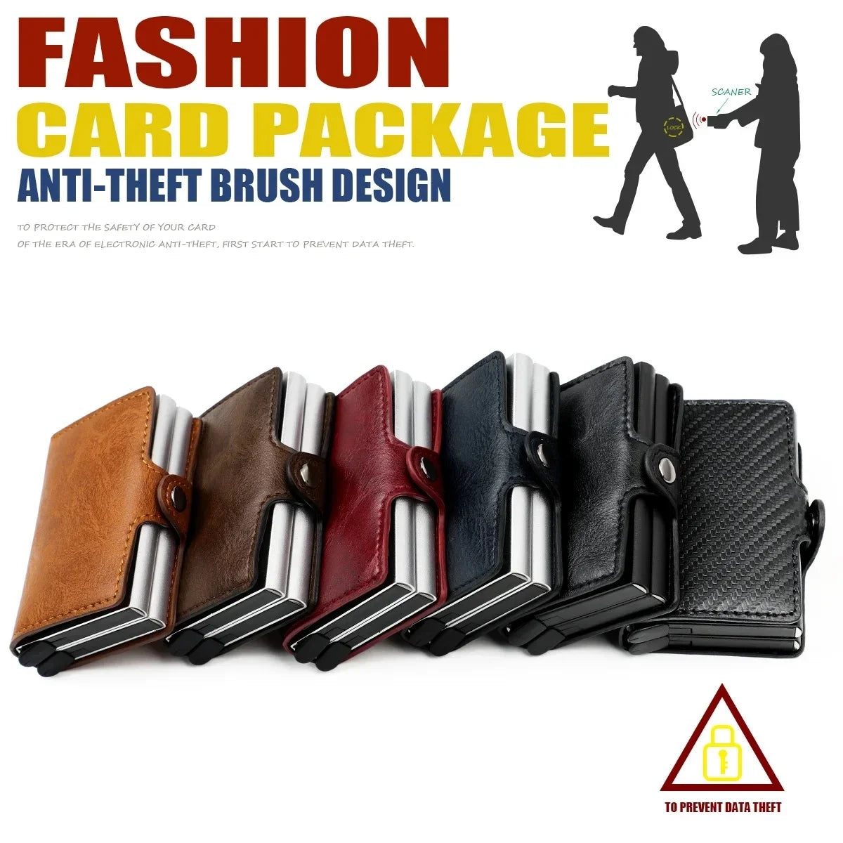 RFID-Blocking Smart Wallet for Men - Carbon Fiber Card Holder with ID & Credit Card Protection