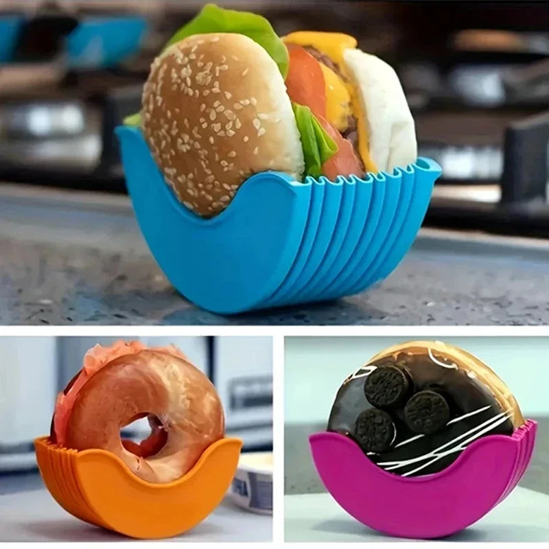 4pcs Burger Holders – Silicone Burger Clips