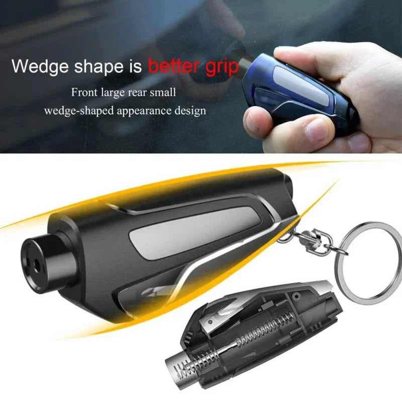 Multifunction Car Emergency Hammer & Safety Tool – Keychain Self-Rescue Device