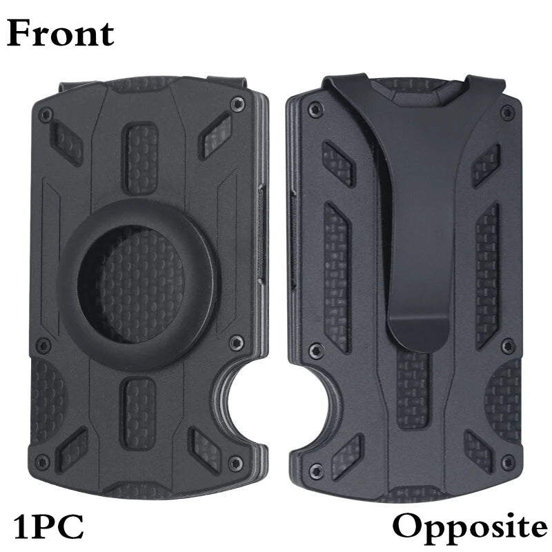 Minimalist RFID-Blocking Carbon Fiber Wallet with Money Clip