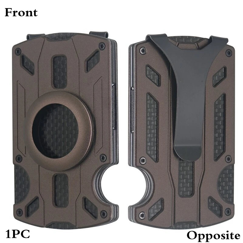 Minimalist RFID-Blocking Carbon Fiber Wallet with Money Clip