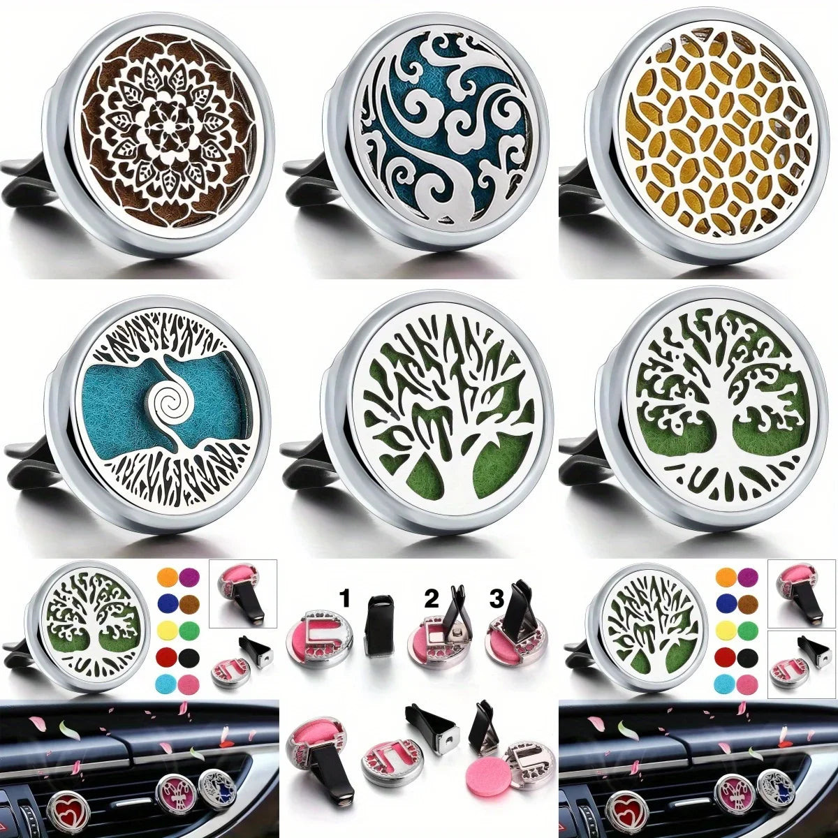 Refillable Car Air Freshener Diffuser Clip