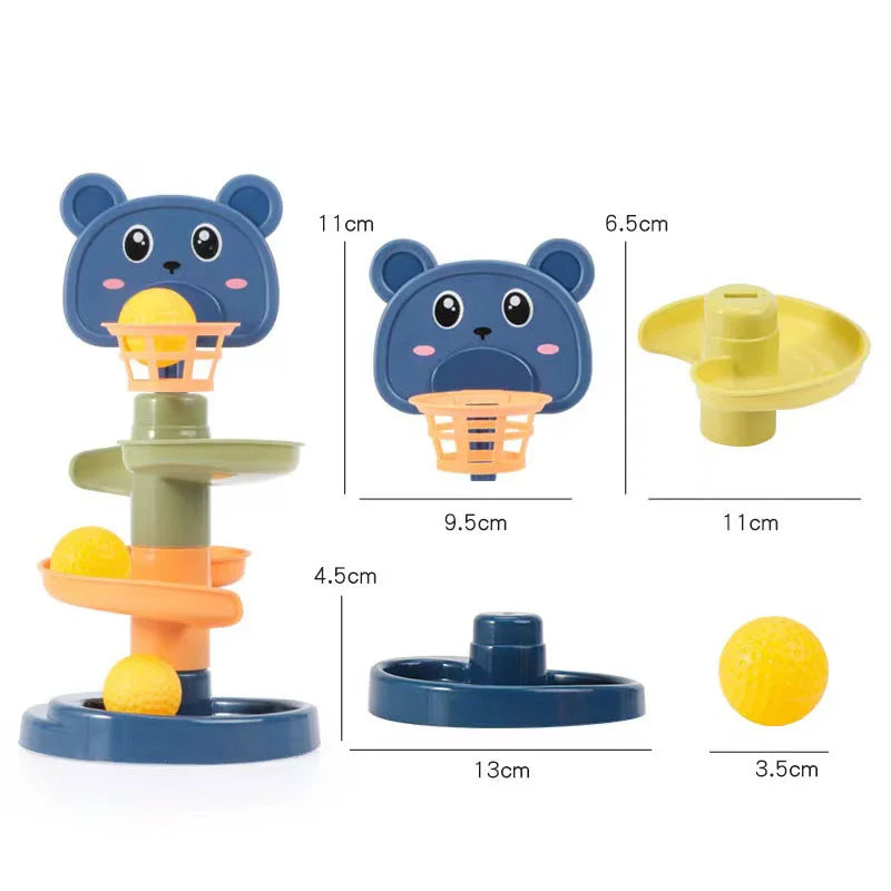 2-7 Layers Track Rolling Ball Pile Tower – Educational Toy for Babies and Kids