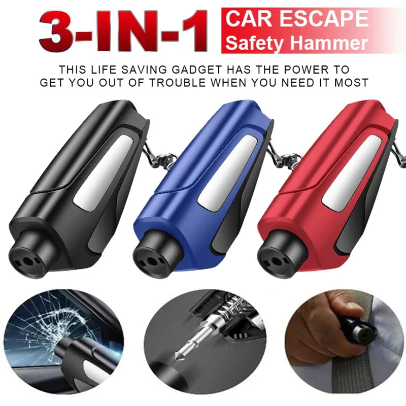 Multifunction Car Emergency Hammer & Safety Tool – Keychain Self-Rescue Device