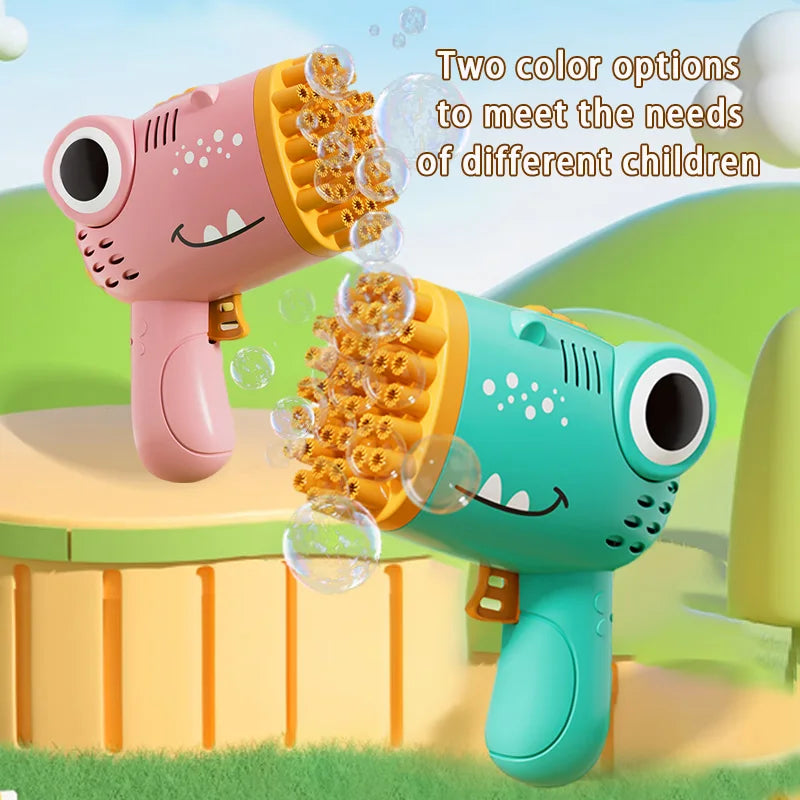 Dinosaur Bubble Machine – 40-Hole Electric Handheld Bubble Gun