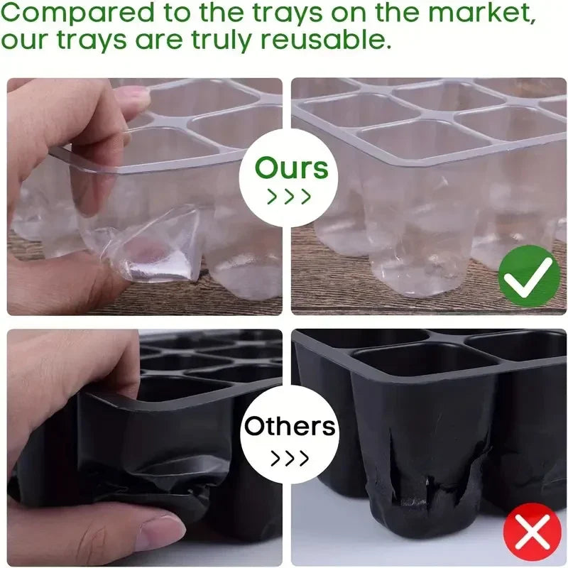 12-Hole Seedling Box – Gardening Grow Box with Breathable Clear Cover