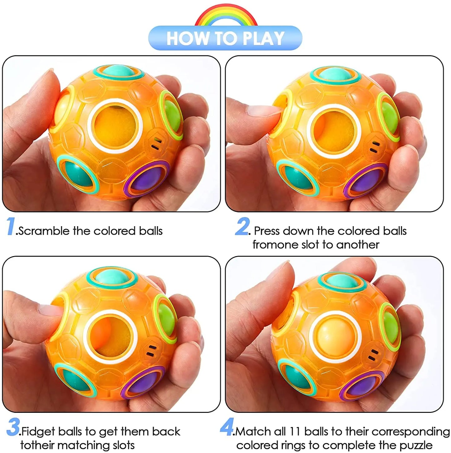 Magic Rainbow Puzzle Ball – 3D Brain Teaser & Stress Reliever