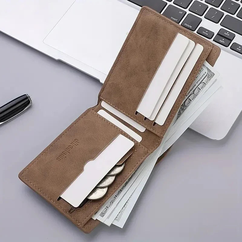Ultra-Thin Retro Men's Card Wallet - Lightweight & Multi-Card Capacity