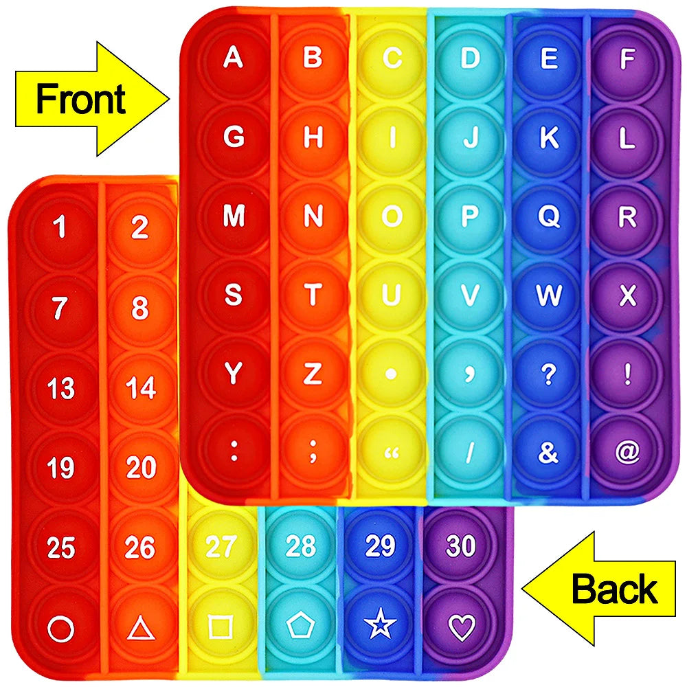 2-in-1 Pop Fidget Toy – Letters & Numbers Sensory Educational Toy