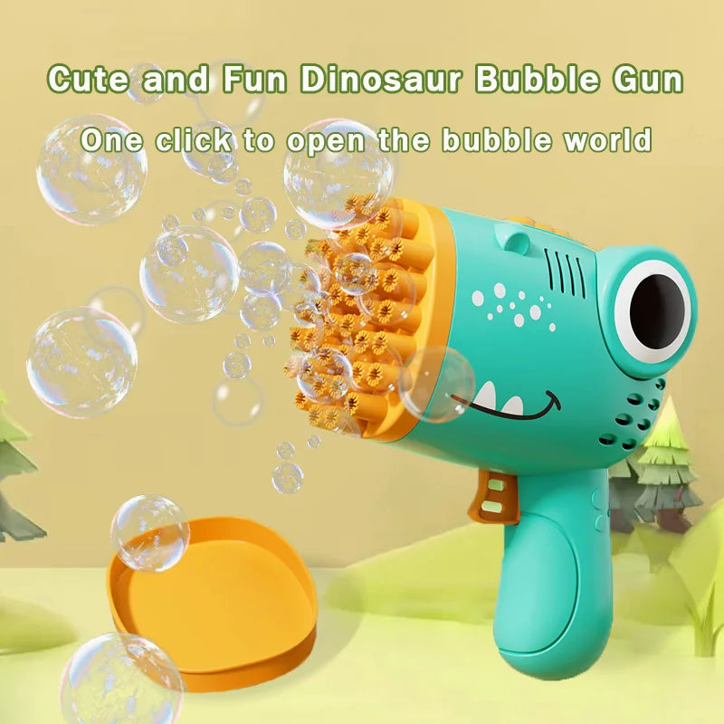 Dinosaur Bubble Machine – 40-Hole Electric Handheld Bubble Gun