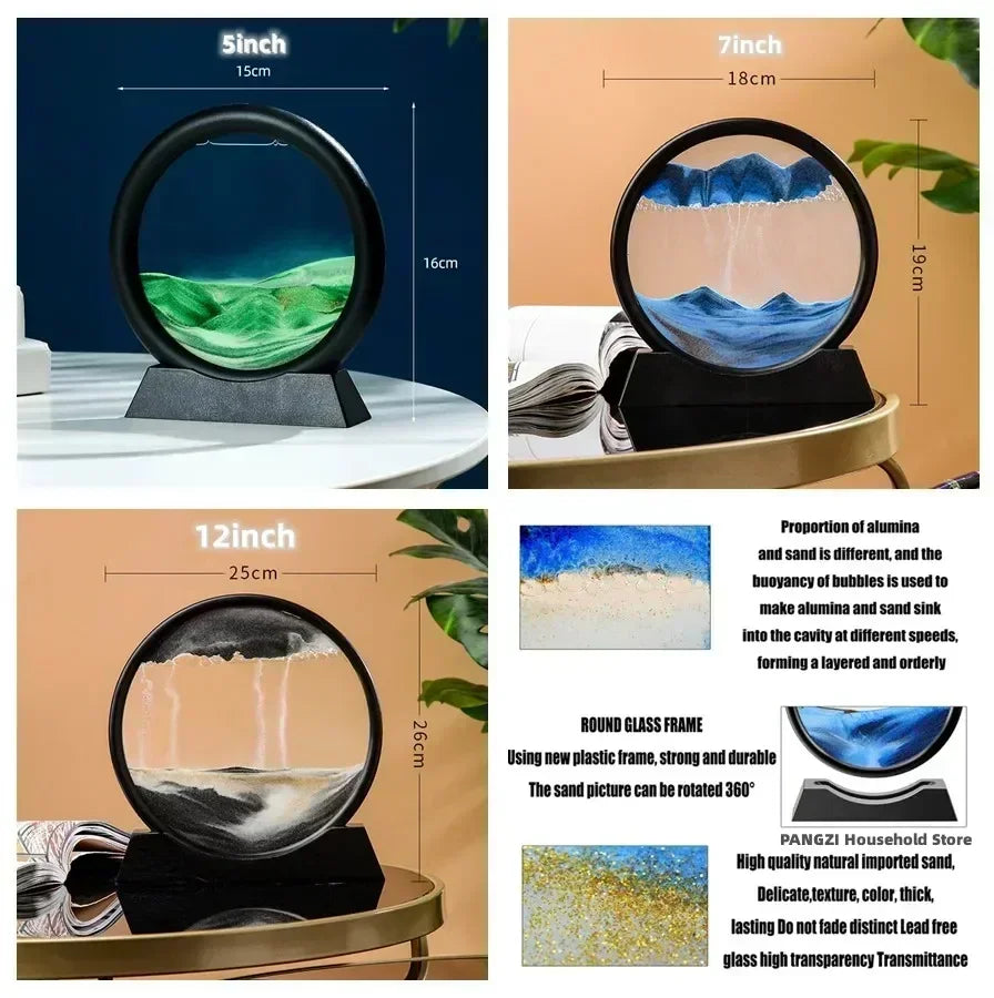 3D Moving Sand Art Picture – Deep Sea Sandscape Hourglass Craft