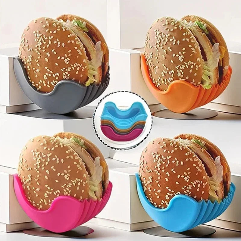 4pcs Burger Holders – Silicone Burger Clips