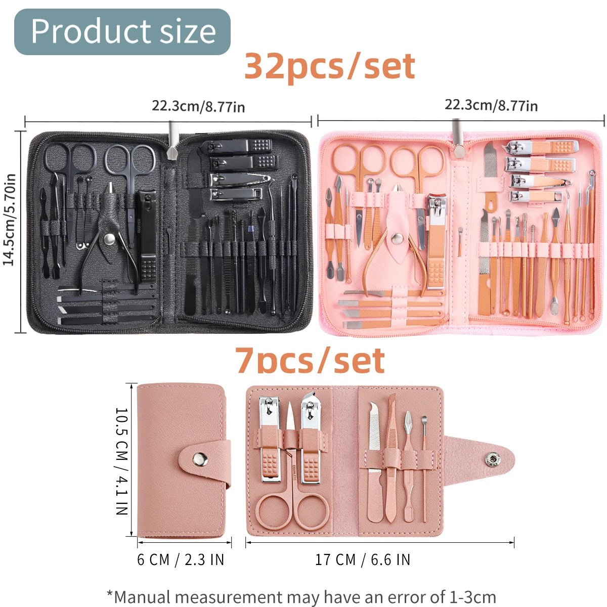 32-Piece Professional Manicure & Pedicure Set – Complete Nail and Facial Grooming Kit