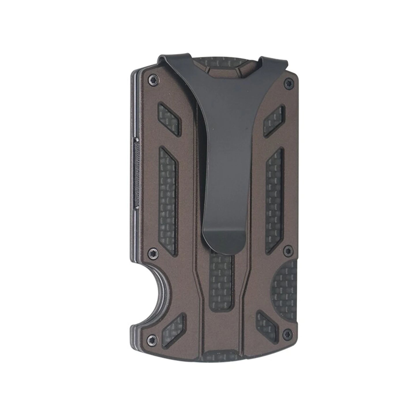 Minimalist RFID-Blocking Carbon Fiber Wallet with Money Clip