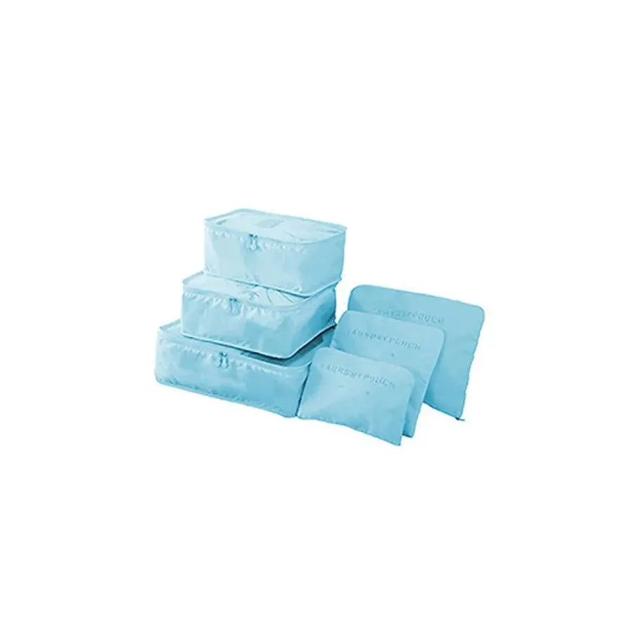 6Pcs Travel Clothes Storage Bags Set – Portable Luggage Organizer Pouch Packing Cube for Shoes and Clothes