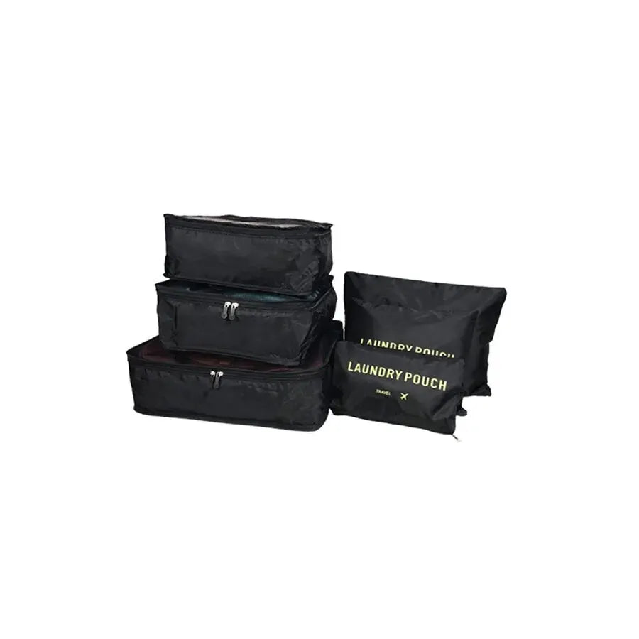 6Pcs Travel Clothes Storage Bags Set – Portable Luggage Organizer Pouch Packing Cube for Shoes and Clothes