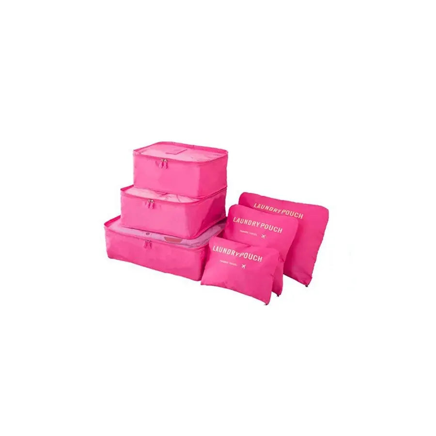 6Pcs Travel Clothes Storage Bags Set – Portable Luggage Organizer Pouch Packing Cube for Shoes and Clothes