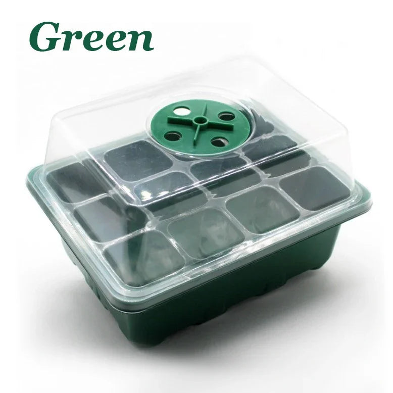 12-Hole Seedling Box – Gardening Grow Box with Breathable Clear Cover