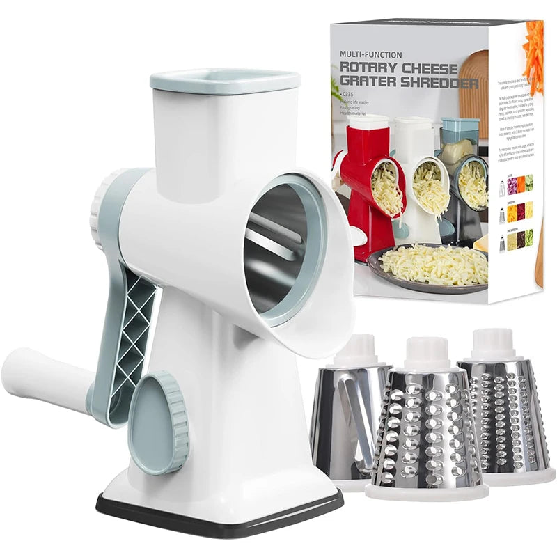 3-in-1 Rotary Cheese Grater & Vegetable Slicer