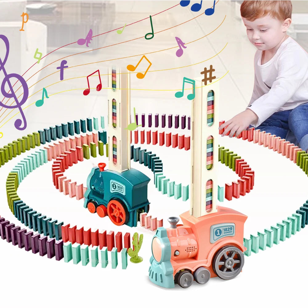 Domino Train for Kids – Automatic Laying Electric Toy with Colorful Domino Set