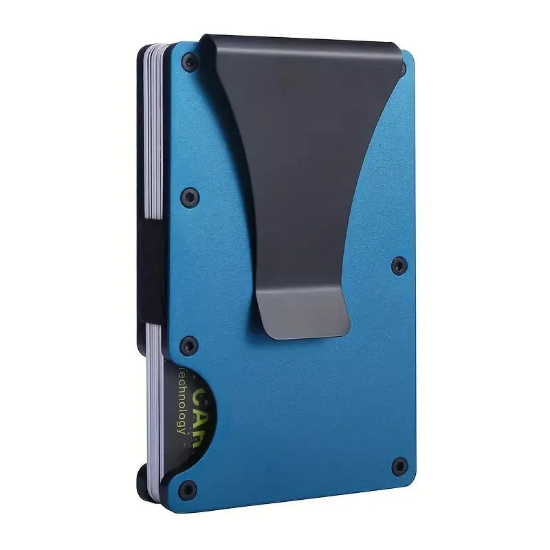 Slim RFID-Blocking Metal Wallet for Men - Front Pocket Wallet with Money Clip