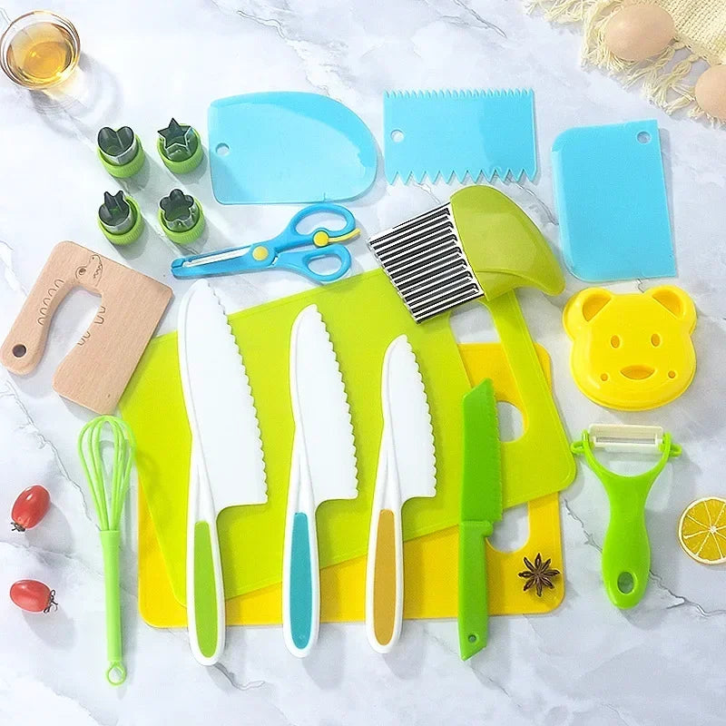 Kids Cooking Set – 13/17PCS Real Montessori Kitchen Tools for Toddlers