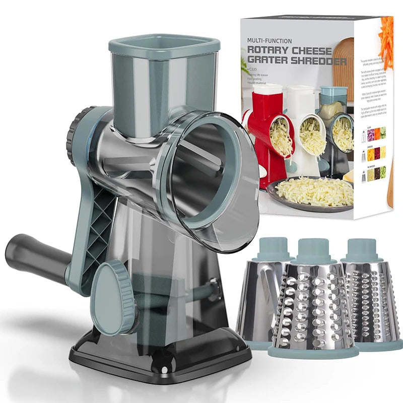 3-in-1 Rotary Cheese Grater & Vegetable Slicer