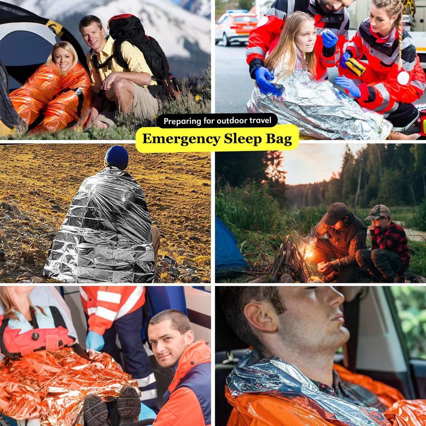 Portable Waterproof Emergency Survival Sleeping Bag – Thermal Sack & Mylar Blanket