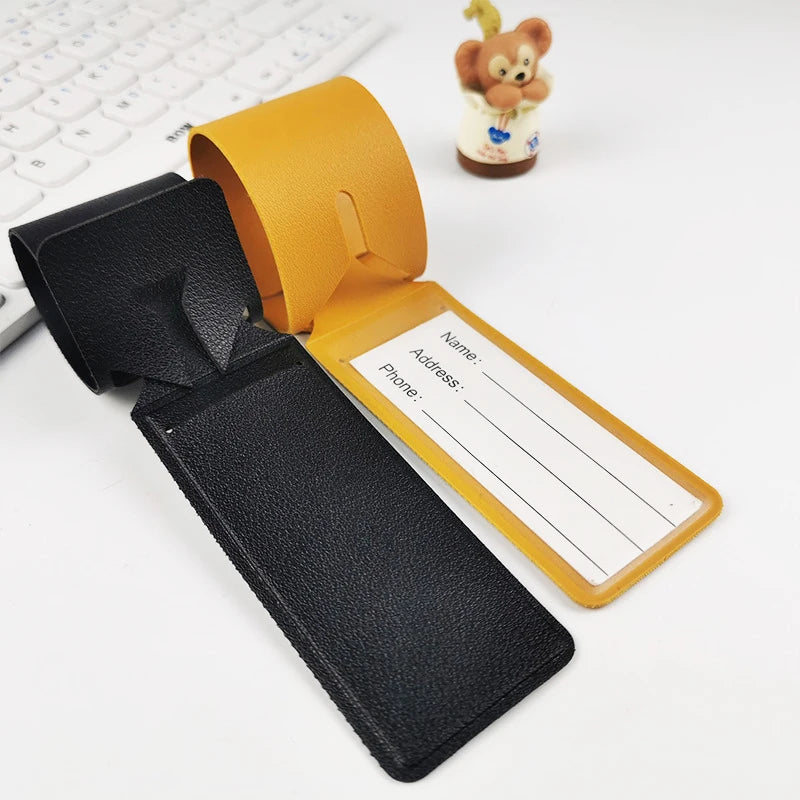 Name Airplane Luggage Tag - Engraved Initials PU Leather Travel Tag for Business Trips