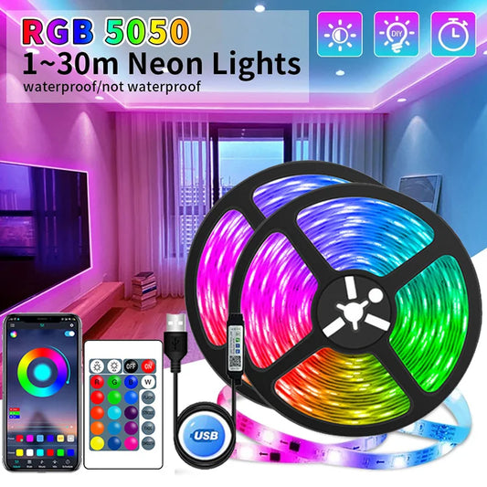 USB LED Strip Lights - IR Controller Color-Changing 5050 RGB Light for Room & TV Backlighting