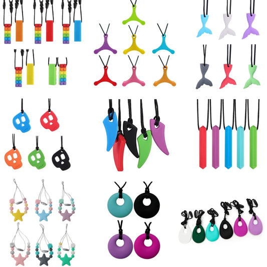Sensory Chew Necklace – Silicone Teething & Anxiety Relief Pendant