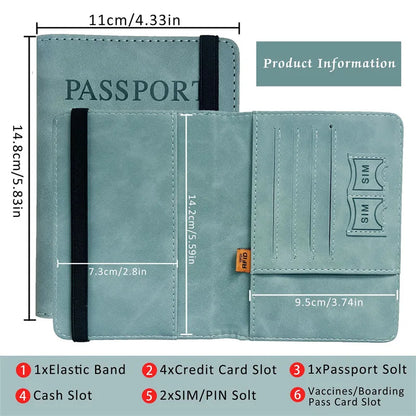 RFID Vintage Passport Holder – Multi-Function Travel Wallet