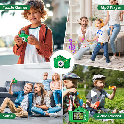 Kids Digital Cartoon Dinosaur Camera – 1080P HD with 32GB Card