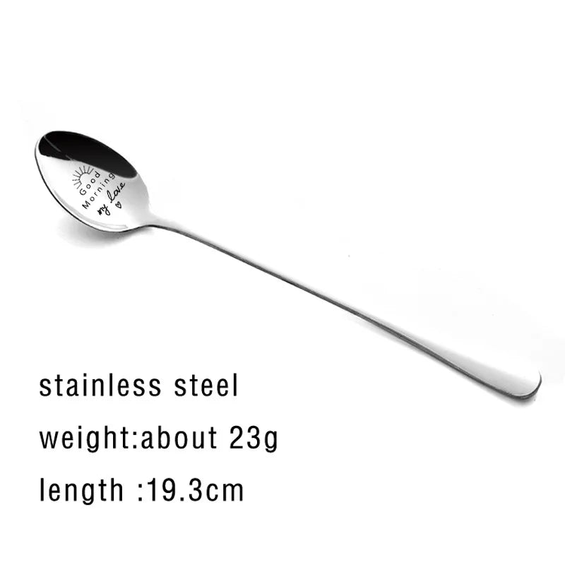 Valentine's Day Gift Stainless Steel Milk & Coffee Spoons – Love Letter Wedding Souvenirs & Anniversary Gift