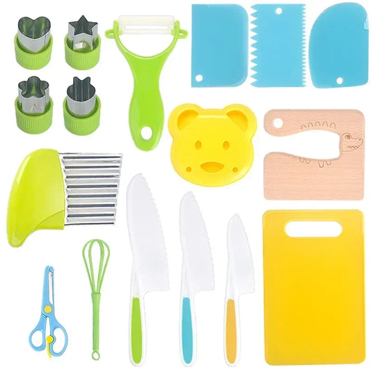 Kids Cooking Set – 13/17PCS Real Montessori Kitchen Tools for Toddlers
