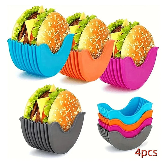 4pcs Burger Holders – Silicone Burger Clips