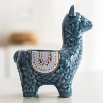 Cartoon Cute Alpaca Ceramic Succulent Flower Pot – Creative Decorative Gift