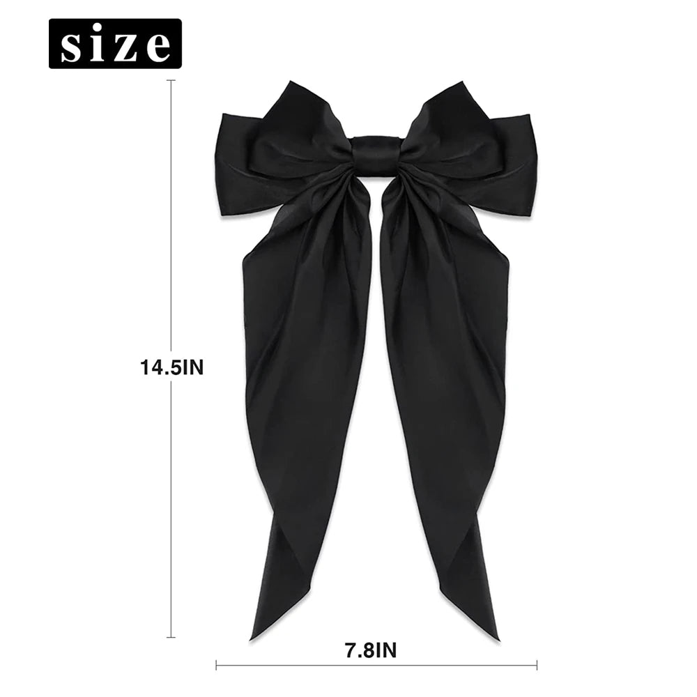 Elegant Bow Ribbon Hair Clip Set – Stylish Satin Hair Accessories
